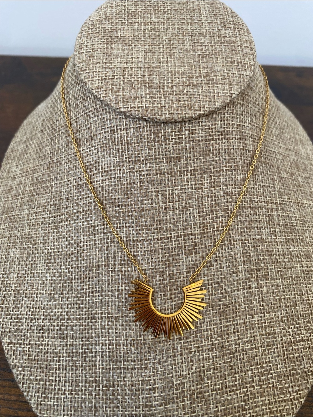 Gold Plated Sunburst Necklace